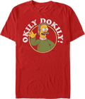 Red Ned Flanders Okily Dokily Simpsons T-Shirt Hoodie, Sweatshirt | CiraTrend.com (Image 1)