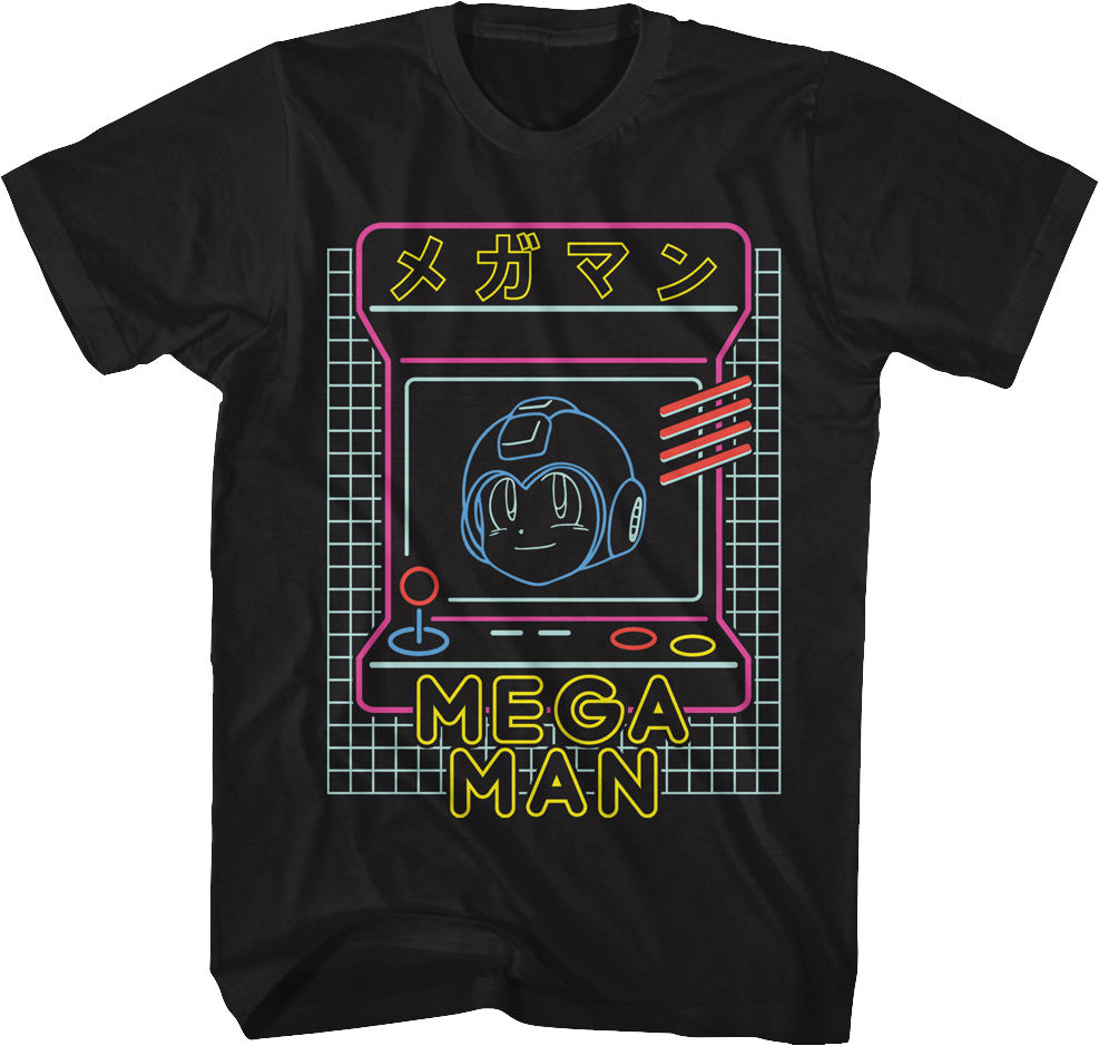 Neon Arcade Game Mega Man T-Shirt Hoodie, Sweatshirt | CiraTrend.com (Image 1)