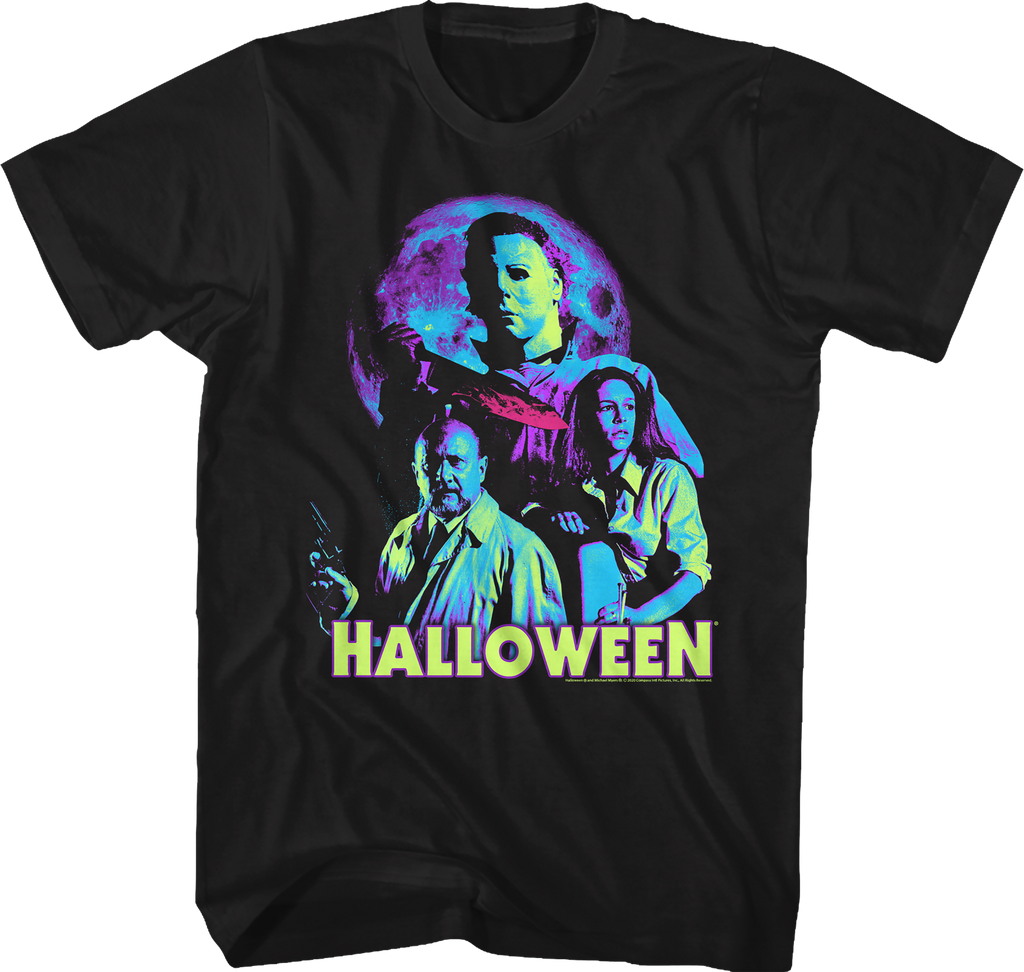 Neon Full Moon Halloween T-Shirt Hoodie, Sweatshirt | CiraTrend.com (Image 1)