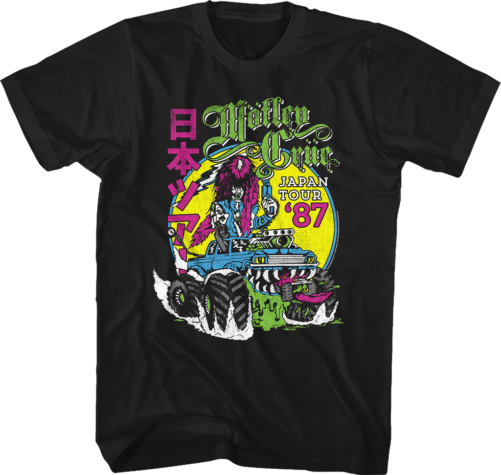 Neon Japan Tour '87 Motley Crue T-Shirt Hoodie, Sweatshirt | CiraTrend.com (Image 1)