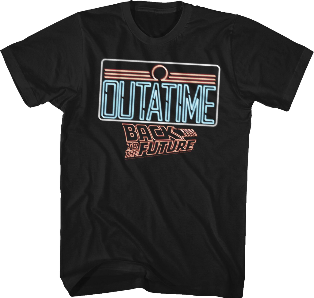 Neon License Plate Back To The Future T-Shirt Hoodie, Sweatshirt | CiraTrend.com (Image 1)