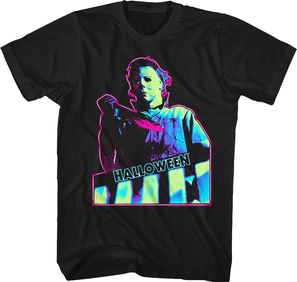 Neon The Shape Michael Myers Halloween T-Shirt Hoodie, Sweatshirt | CiraTrend.com (Image 1)