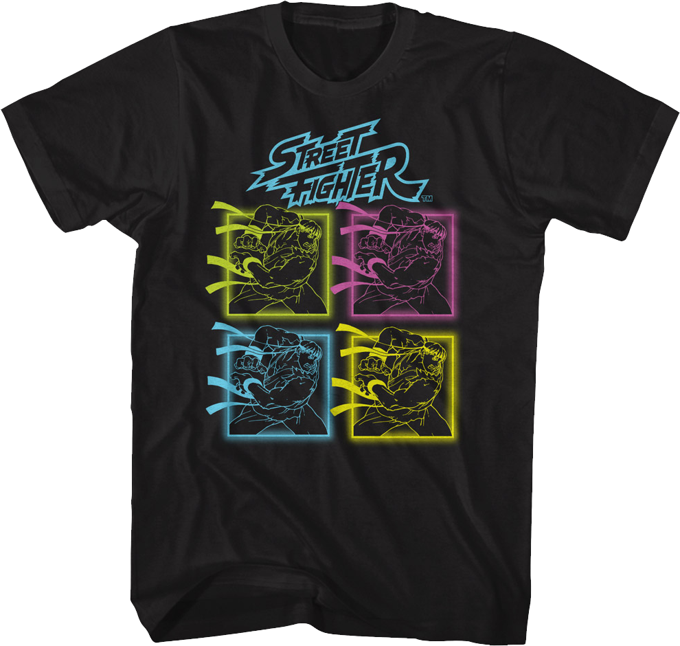 Neon Ryu Hadoken Street Fighter T-Shirt Hoodie, Sweatshirt | CiraTrend.com (Image 1)