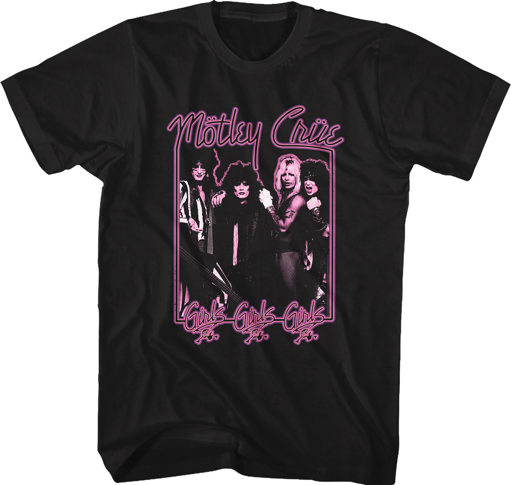 Neon Sign Girls Girls Girls Motley Crue T-Shirt Hoodie, Sweatshirt | CiraTrend.com (Image 1)