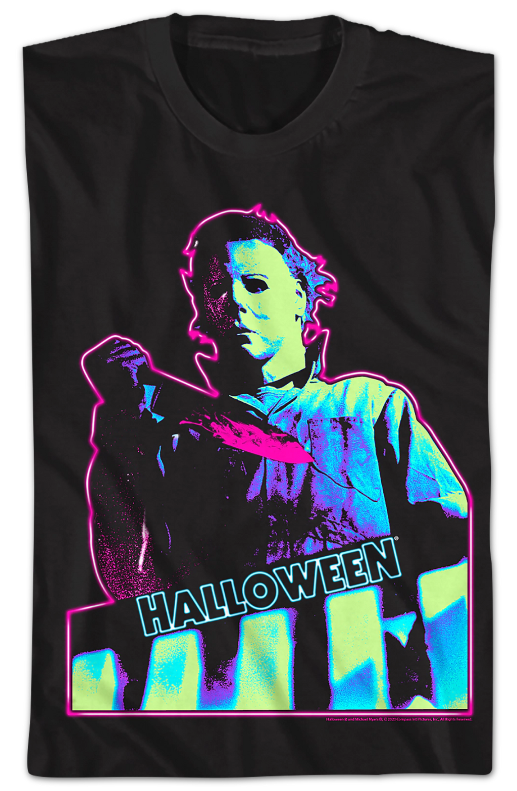Neon The Shape Michael Myers Halloween T-Shirt Hoodie, Sweatshirt | CiraTrend.com (Image 2)