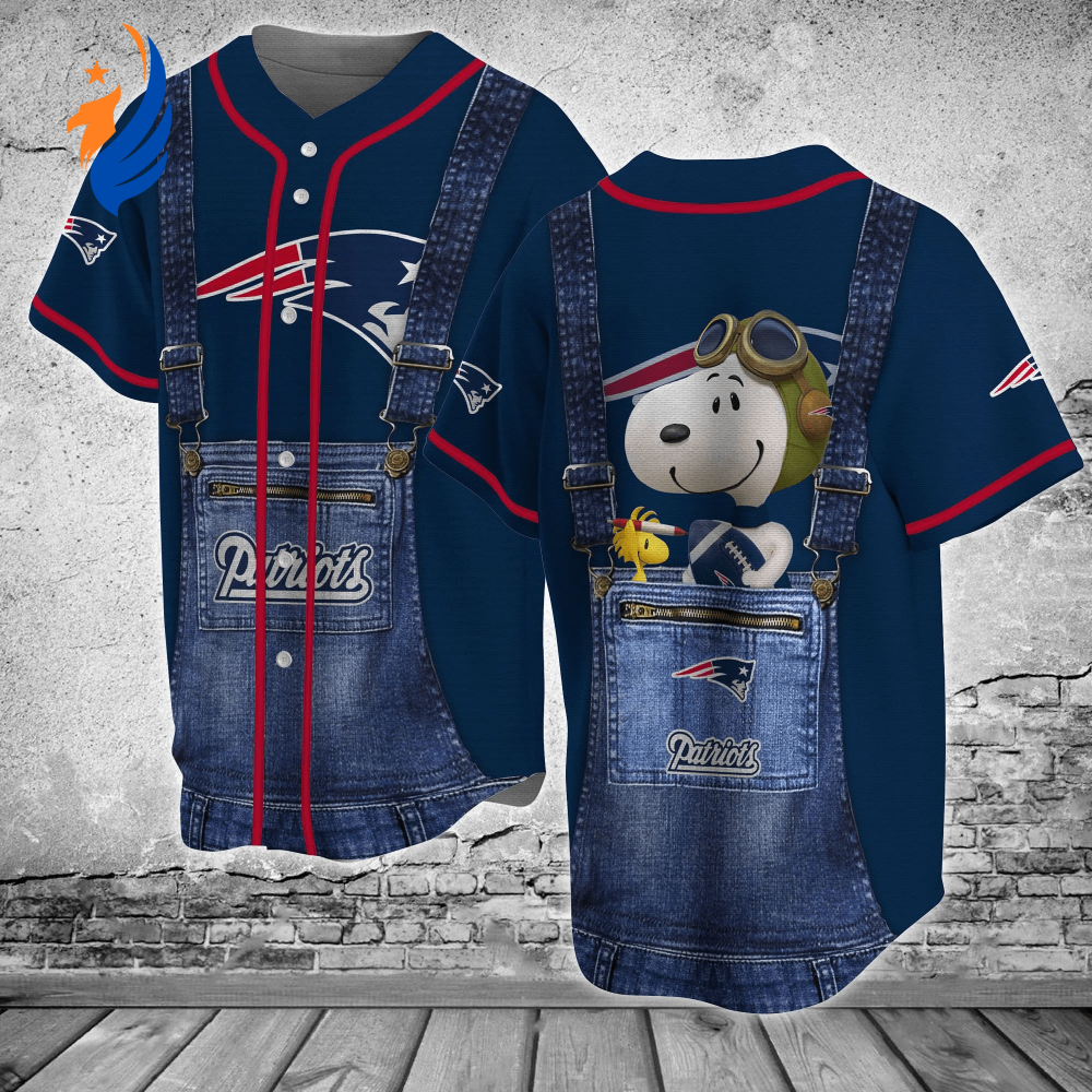 New England Patriots NFL Baseball Jersey Shirt Snoopy FVJ - Gift for Women Men - Bafud