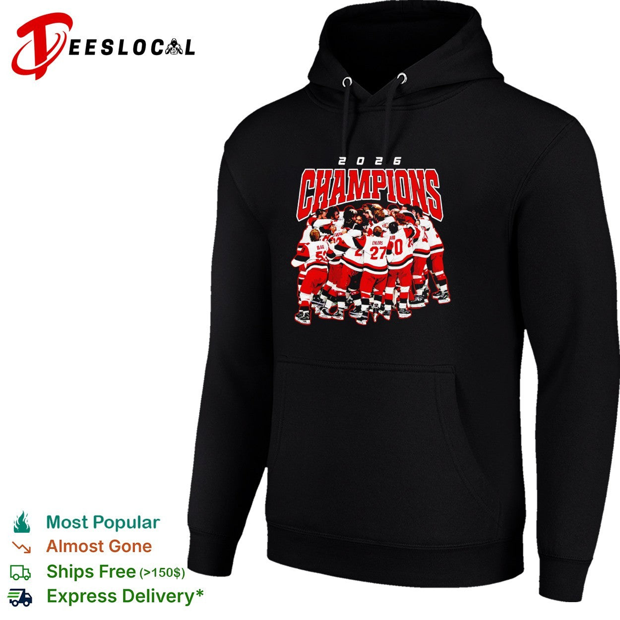 Carolina Hurricanes hockey 2026 NHL Champions all team celebration shirt