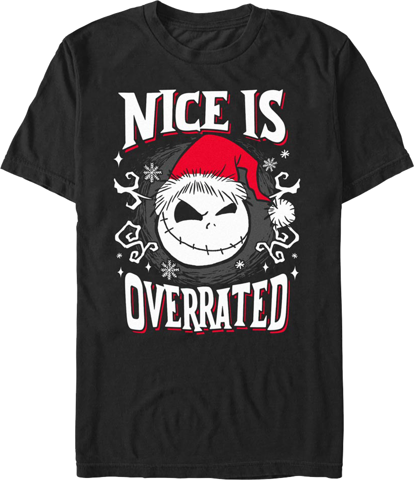 Nice Is Overrated Nightmare Before Christmas T-Shirt Hoodie, Sweatshirt | CiraTrend.com (Image 1)