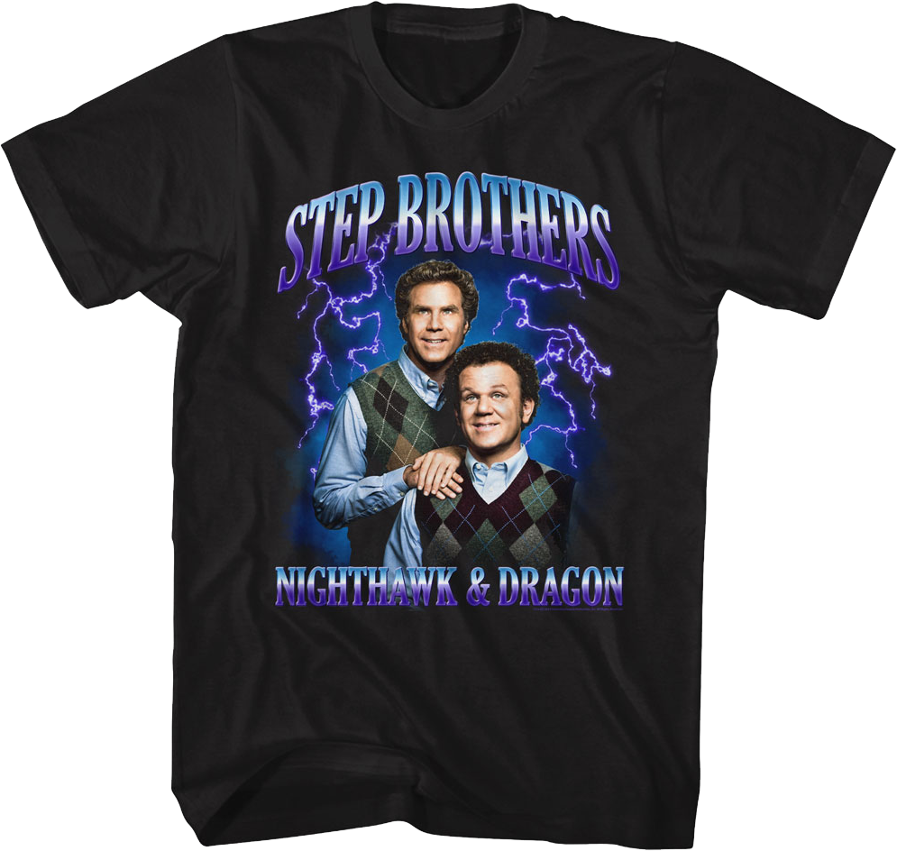 Nighthawk & Dragon Lightning Photo Step Brothers T-Shirt Hoodie, Sweatshirt | CiraTrend.com (Image 1)