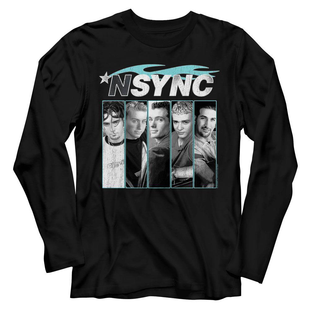 *NSYNC Blue Flame Long Sleeve Boyfriend Tee