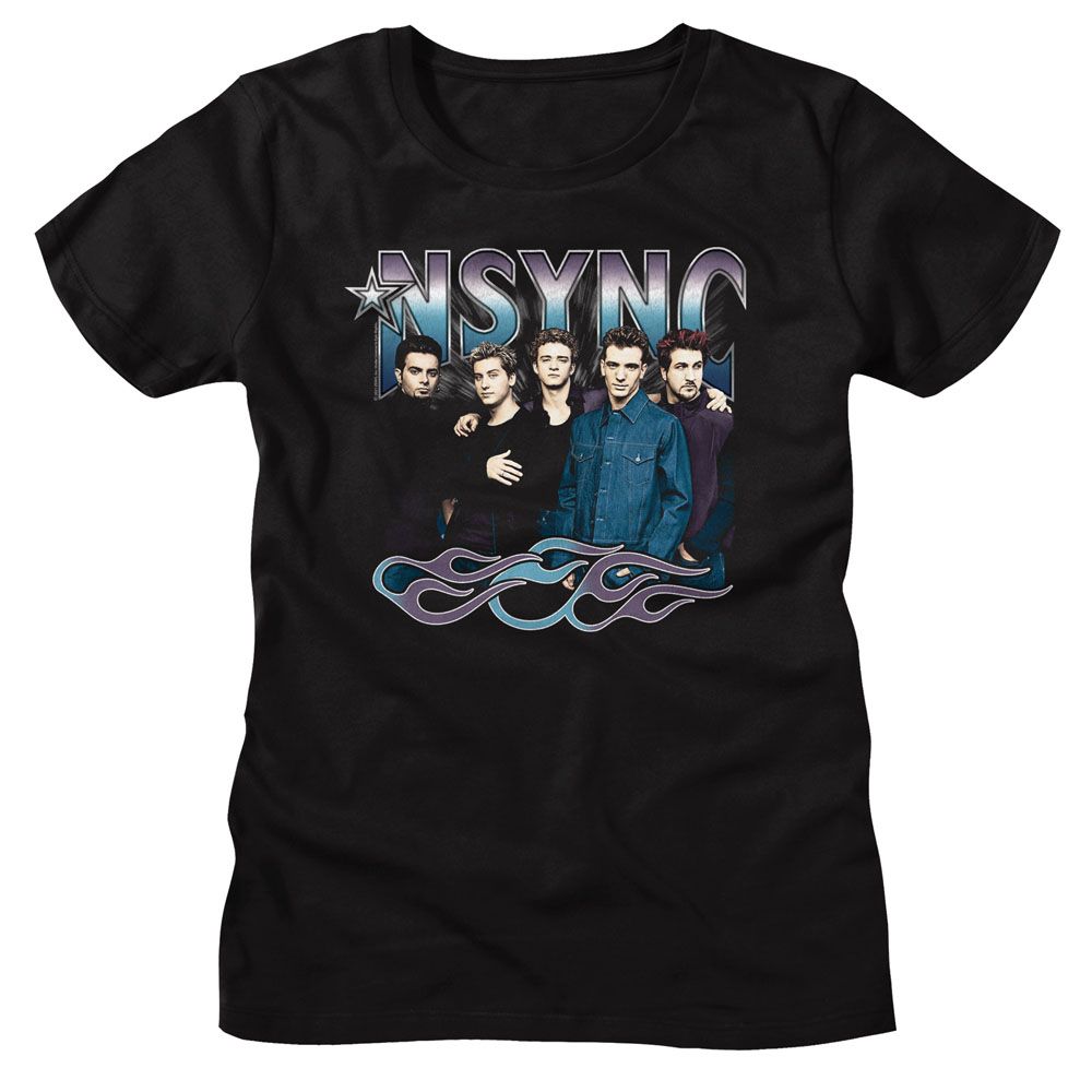 *NSYNC - Cool Tones And Flames Womens T-Shirt