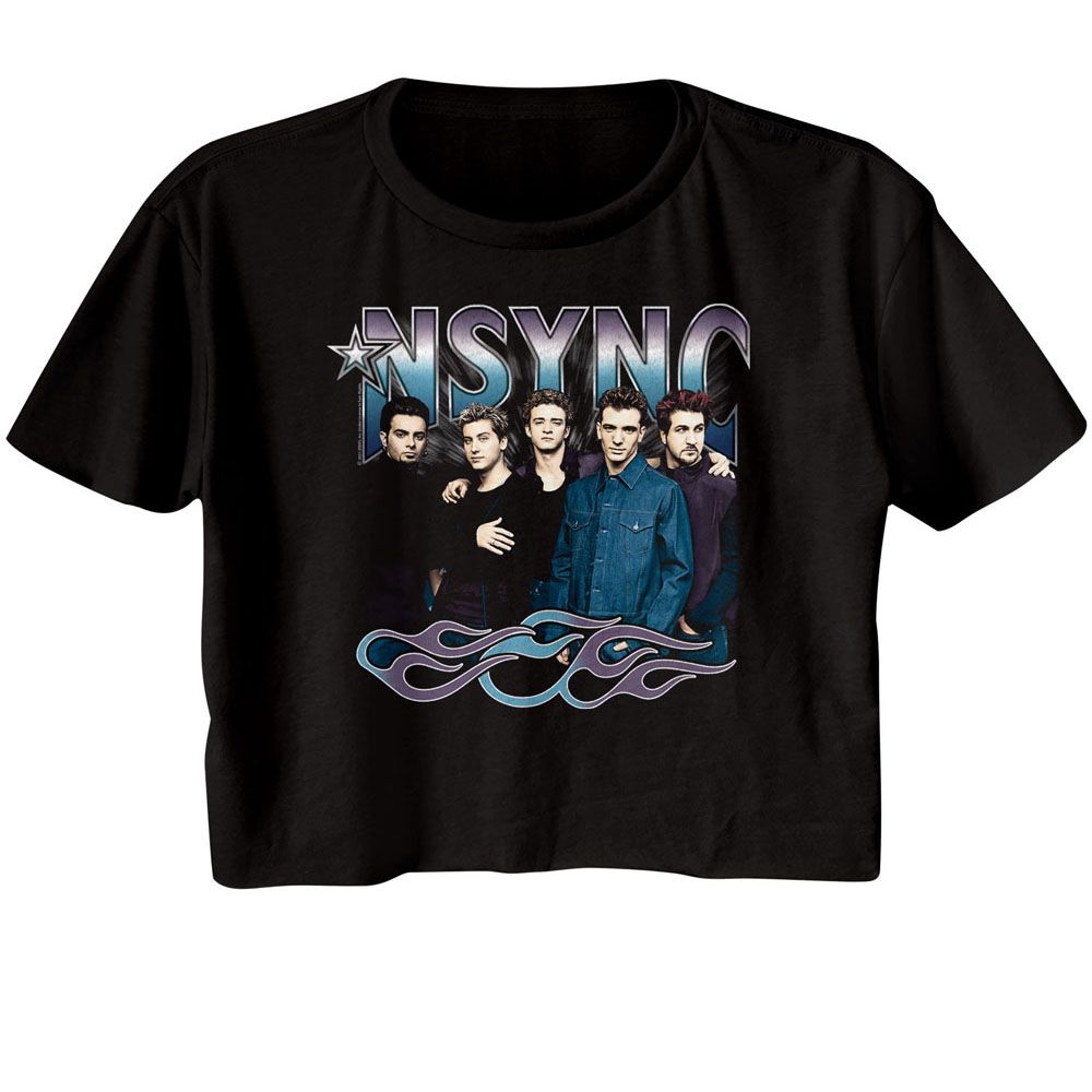 *NSYNC - Cool Tones Flames Womens Crop Tee