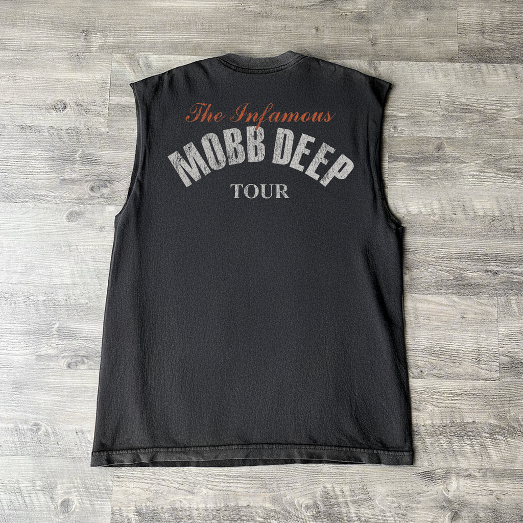 '06 MOBB DEEP 'BLOOD MONEY' ALBUM BLACK CUT-OFF TEE Hoodie, Sweatshirt | CiraTrend.com (Image 2)