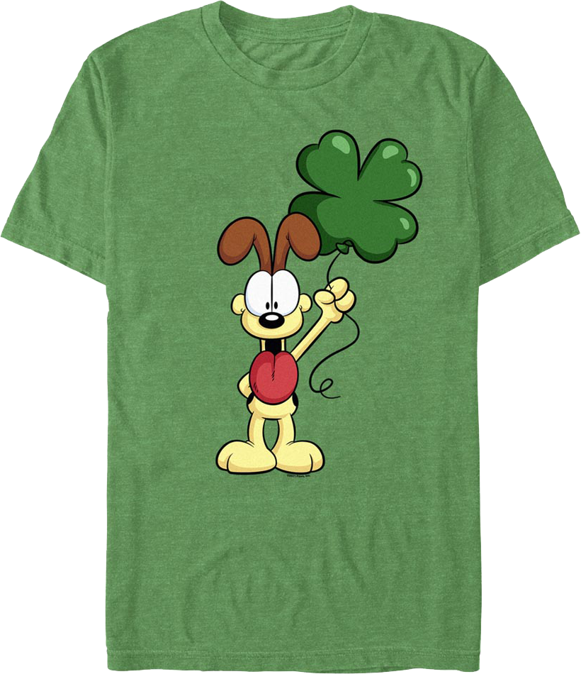 Odie's Shamrock Balloon Garfield T-Shirt Hoodie, Sweatshirt | CiraTrend.com (Image 1)