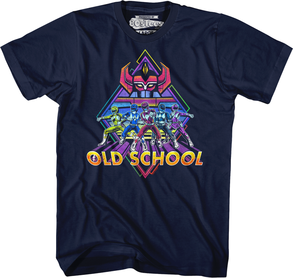 Old School Mighty Morphin Power Rangers T-Shirt Hoodie, Sweatshirt | CiraTrend.com (Image 1)
