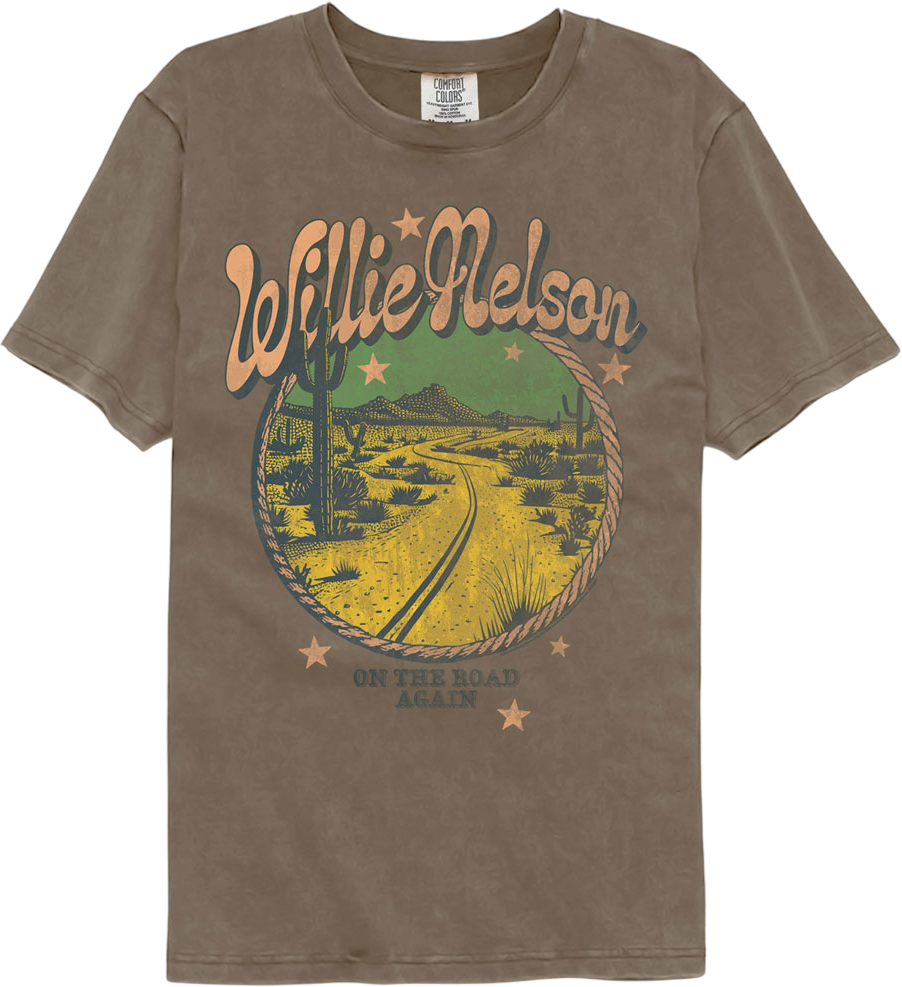 On The Road Again Willie Nelson Comfort Colors Brand T-Shirt Style001 Hoodie, Sweatshirt | CiraTrend.com (Image 1)