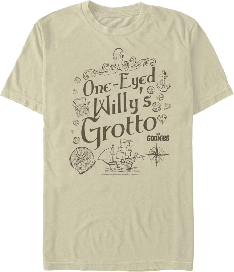 One-Eyed Willy's Grotto Goonies T-Shirt Hoodie, Sweatshirt | CiraTrend.com (Image 1)