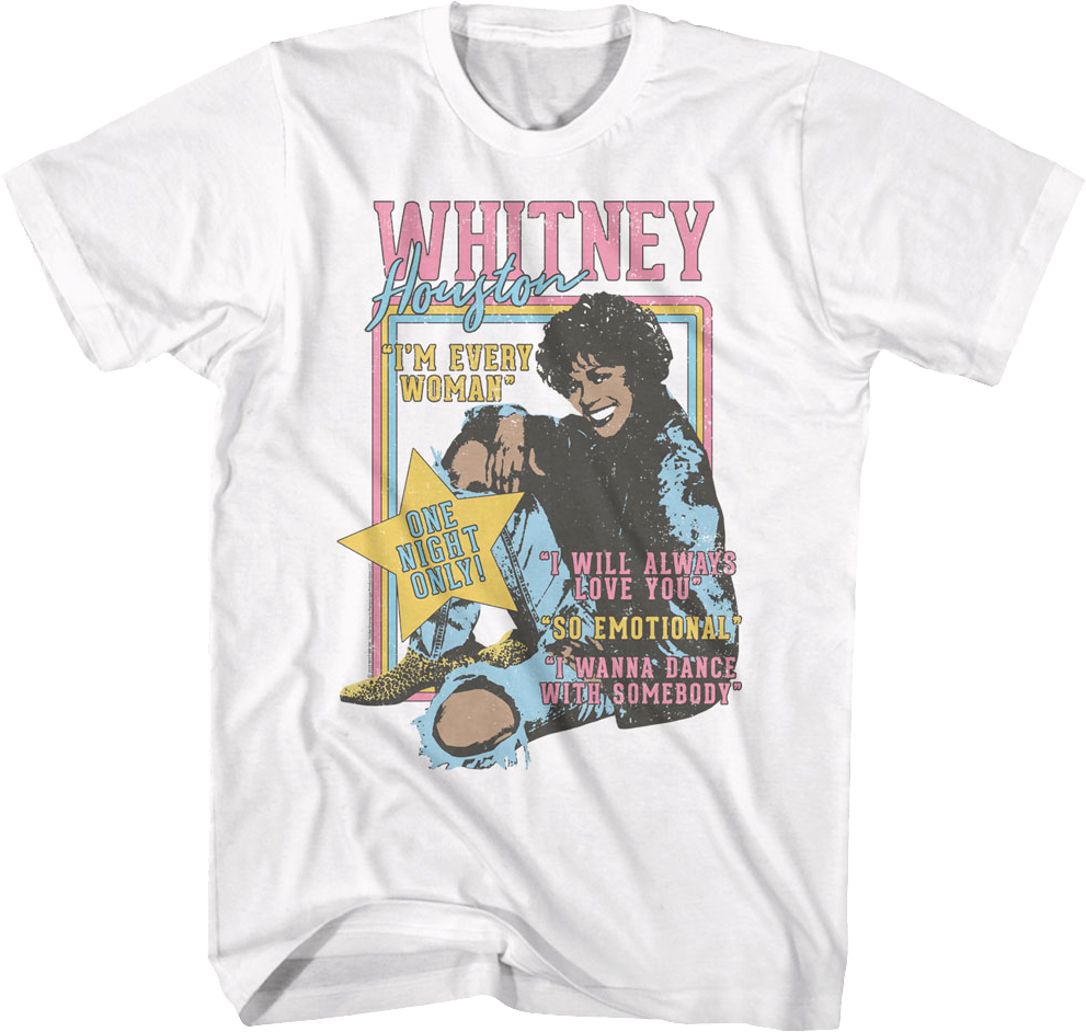 One Night Only Whitney Houston T-Shirt Hoodie, Sweatshirt | CiraTrend.com (Image 1)