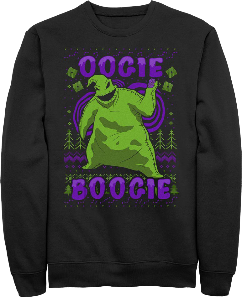 Oogie Boogie Faux Ugly Sweater Nightmare Before Christmas Sweatshirt T-Shirts, Hoodie | CiraTrend.com (Image 1)