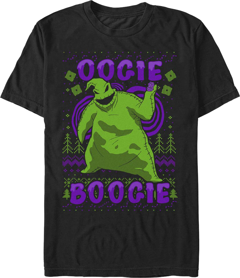 Oogie Boogie Faux Ugly Sweater Nightmare Before Christmas T-Shirt Hoodie, Sweatshirt | CiraTrend.com (Image 1)