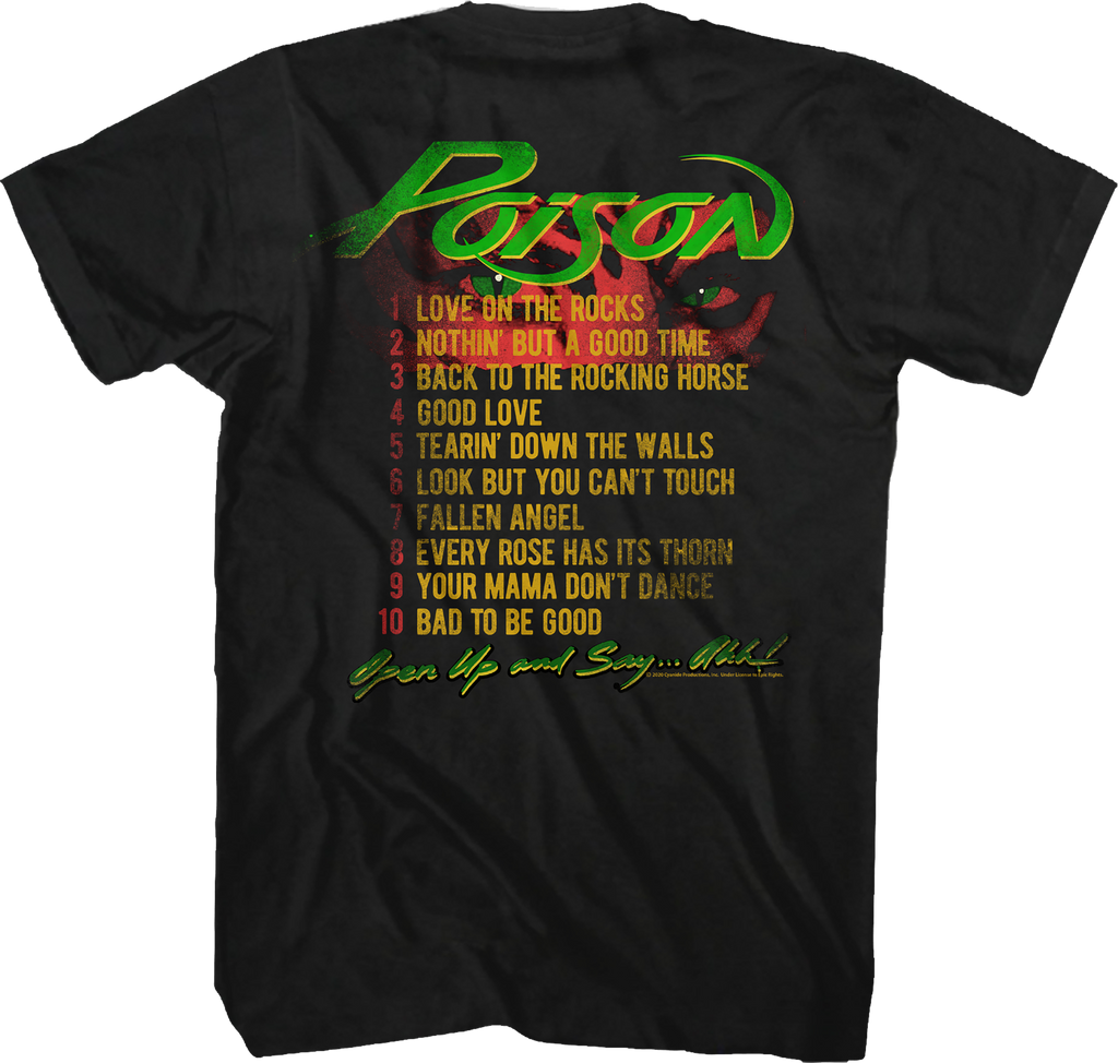 Open Up And Say Ahh Track List Poison T-Shirt Hoodie, Sweatshirt | CiraTrend.com (Image 3)