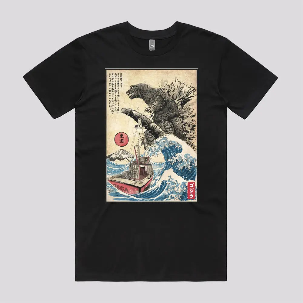Orca in Japan Woodblock T-Shirt Hoodie, Sweatshirt | CiraTrend.com (Image 2)