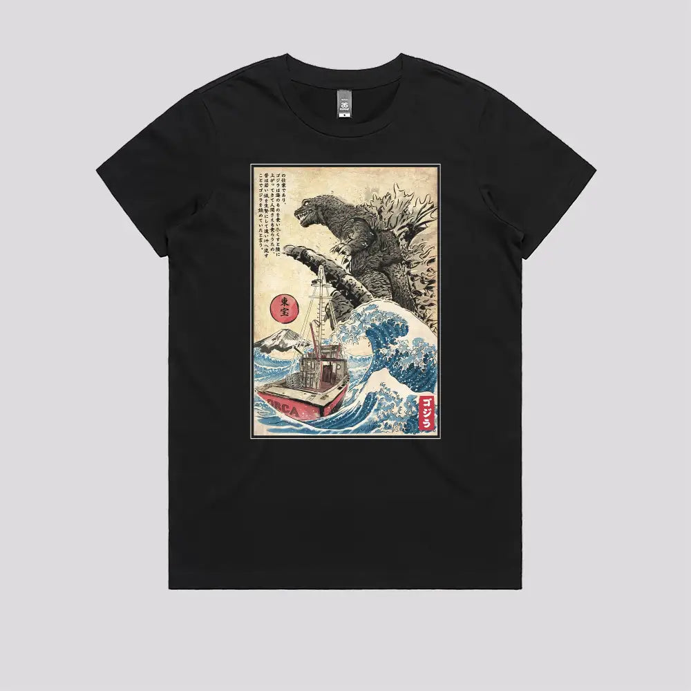 Orca in Japan Woodblock T-Shirt Hoodie, Sweatshirt | CiraTrend.com (Image 3)