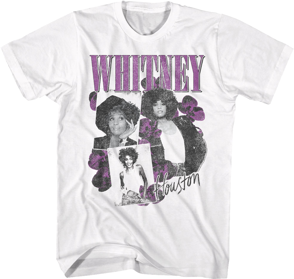 Orchid Collage Whitney Houston T-Shirt Hoodie, Sweatshirt | CiraTrend.com (Image 1)