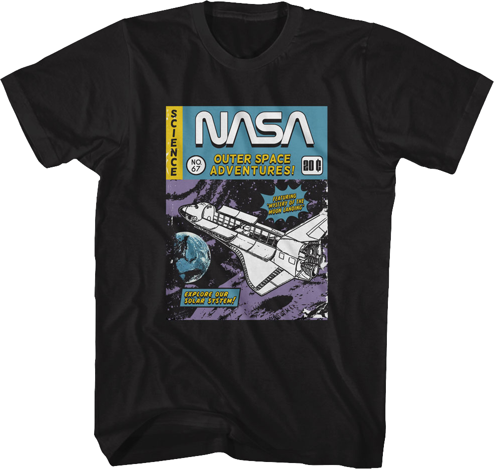 Outer Space Adventures Comic Book Cover NASA T-Shirt Hoodie, Sweatshirt | CiraTrend.com (Image 1)