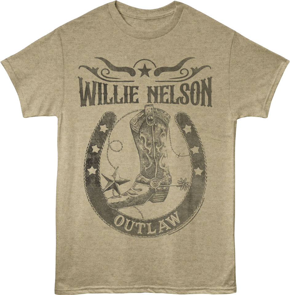 Outlaw Horseshoe Willie Nelson T-Shirt Hoodie, Sweatshirt | CiraTrend.com (Image 1)