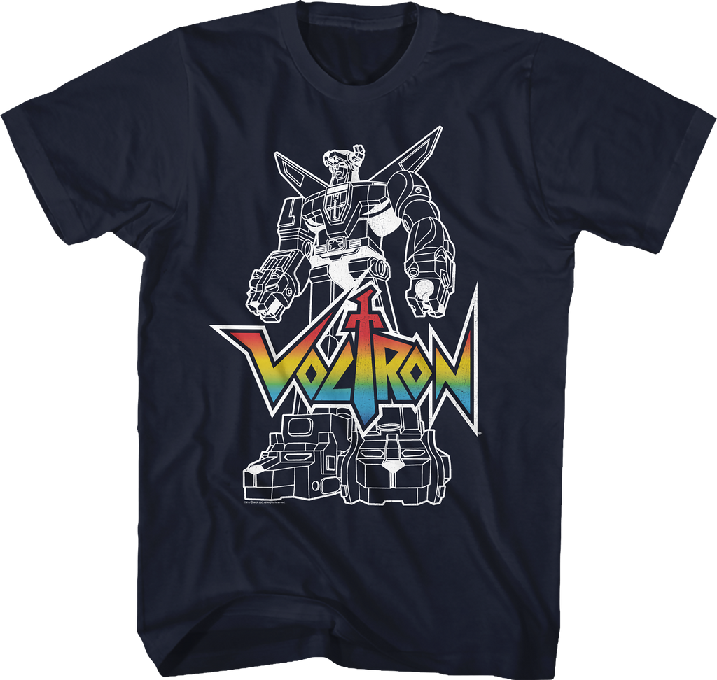 Outlined Defender of the Universe Voltron T-Shirt Hoodie, Sweatshirt | CiraTrend.com (Image 1)