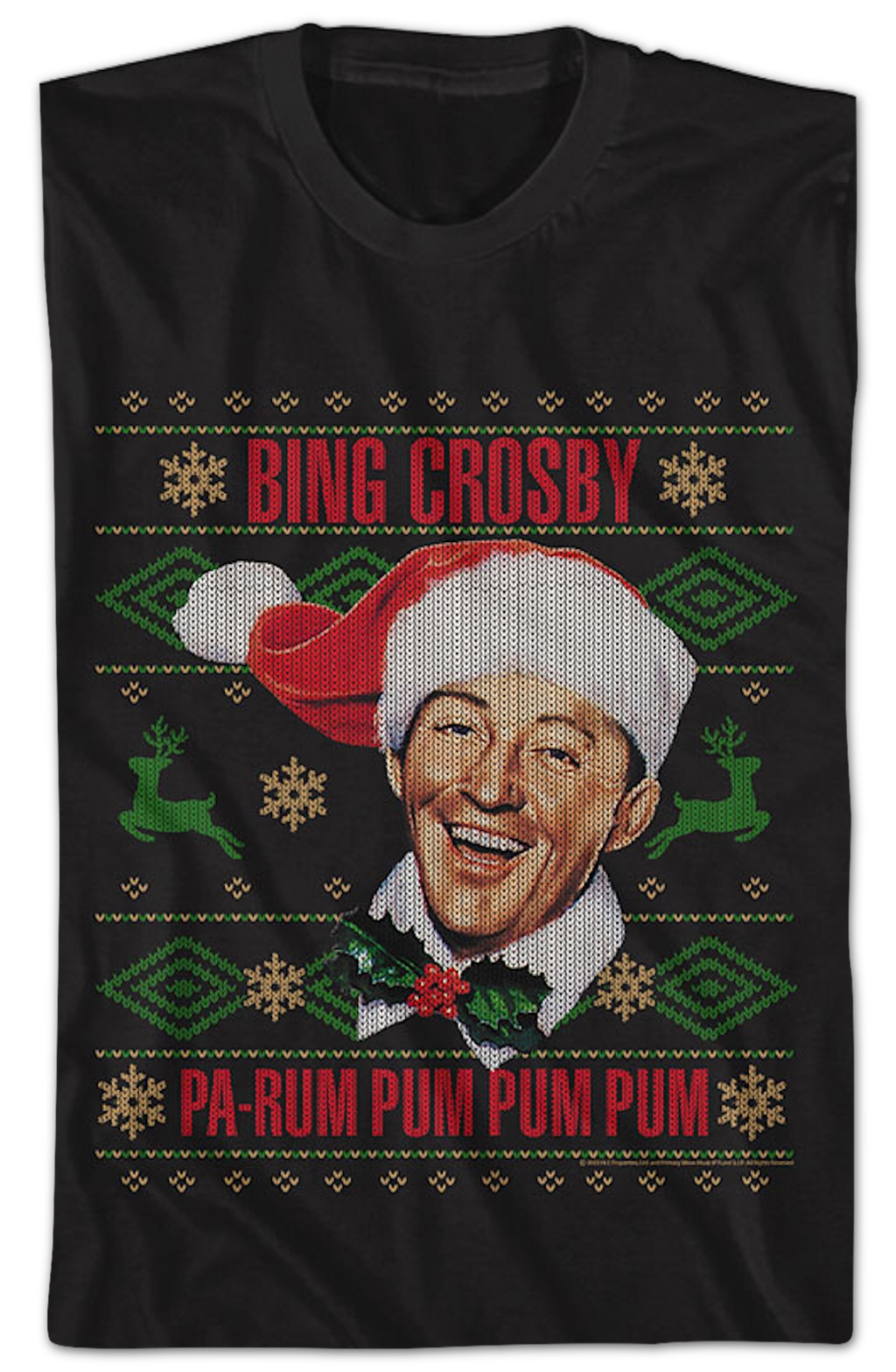 Pa-Rum Pum Pum Pum Faux Ugly Christmas Sweater Bing Crosby T-Shirt Hoodie, Sweatshirt | CiraTrend.com (Image 2)