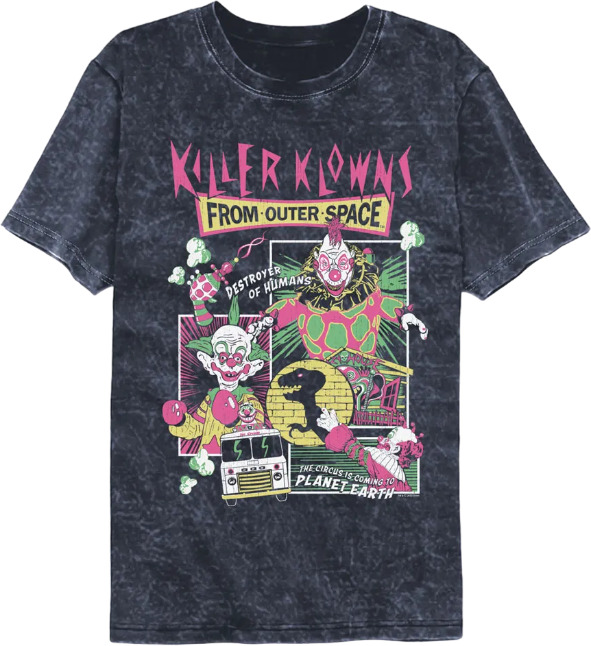 Panel Collage Killer Klowns From Outer Space Mineral Wash T-Shirt Hoodie, Sweatshirt | CiraTrend.com (Image 1)