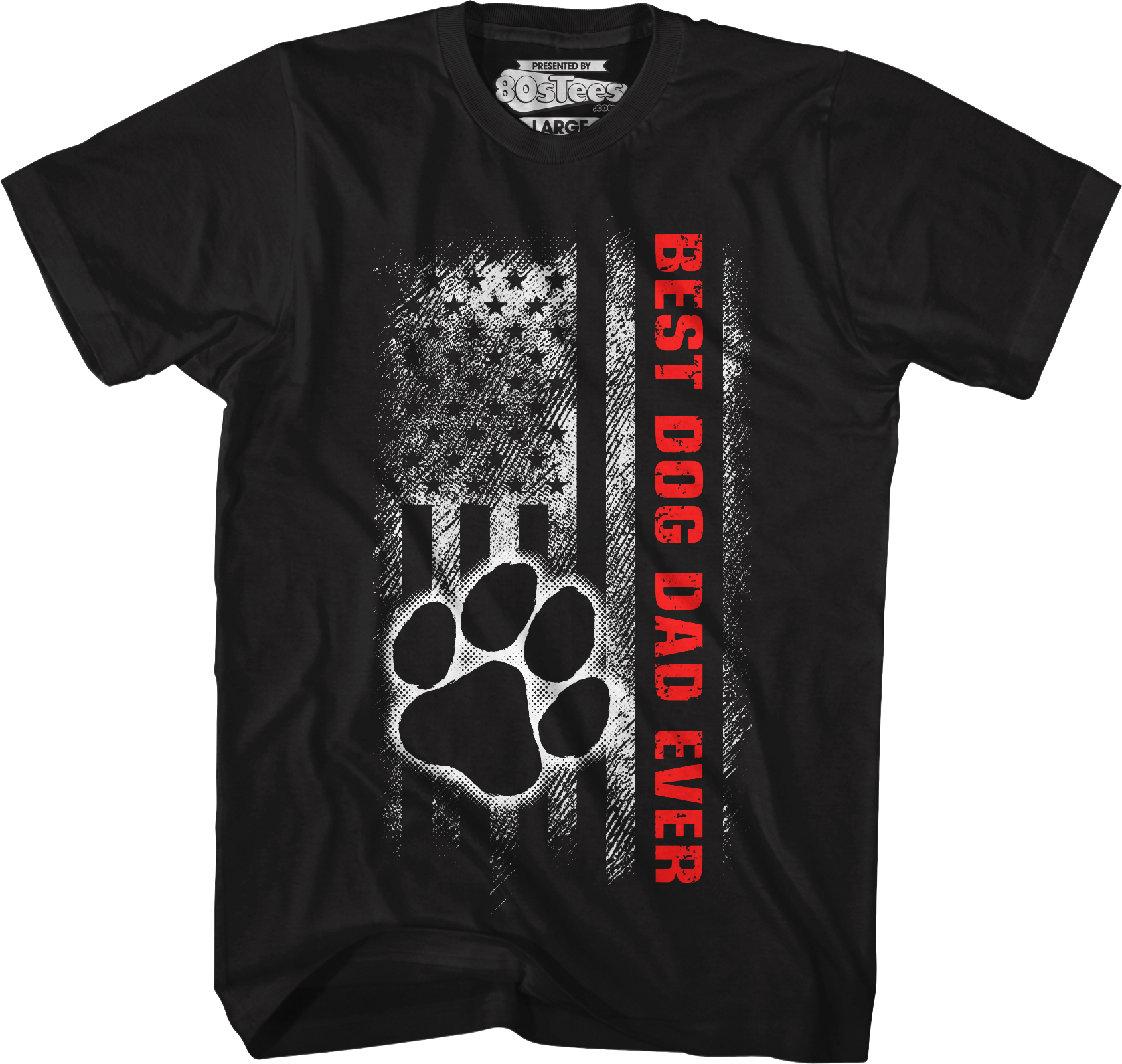 Paw & Flag Best Dog Dad Ever T-Shirt Hoodie, Sweatshirt | CiraTrend.com (Image 1)