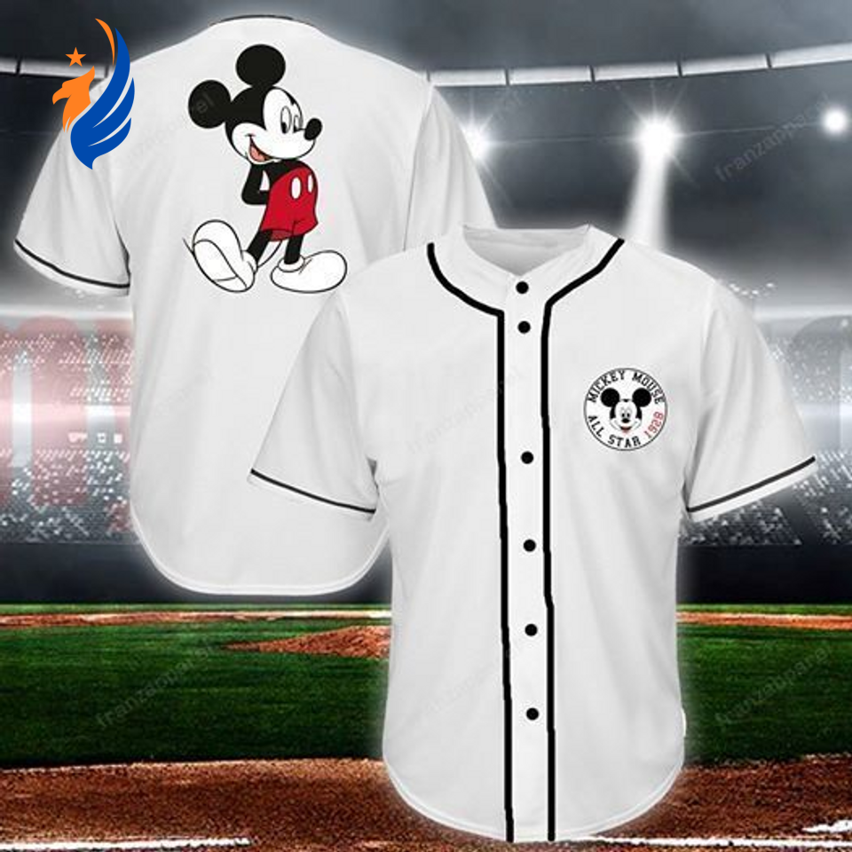 Custom Mickey Mouse All Star Baseball Jersey Shirt - Personalized Disney Fan Gear - Bafud