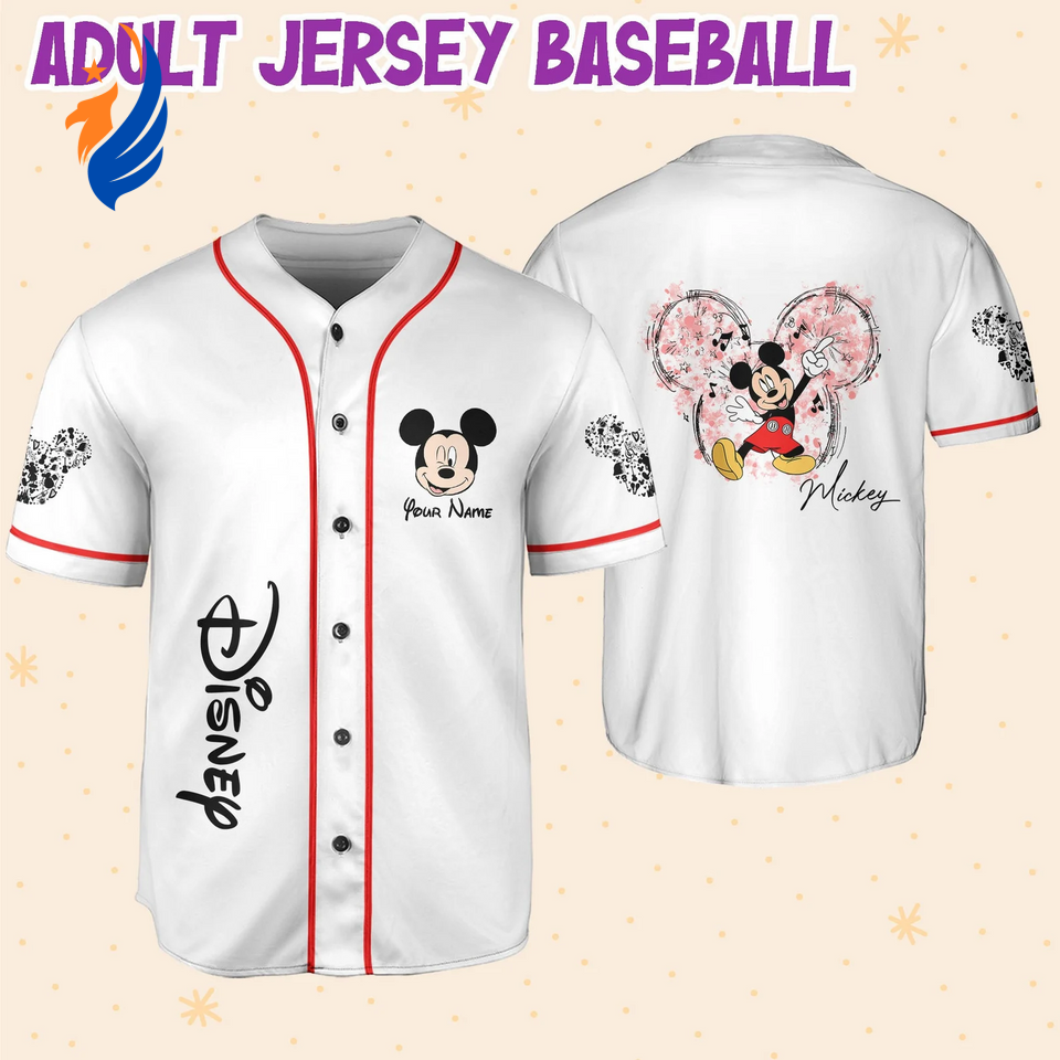 Custom Mickey Mouse Love Music Baseball Jersey Shirt - Personalized Unique Design - Bafud