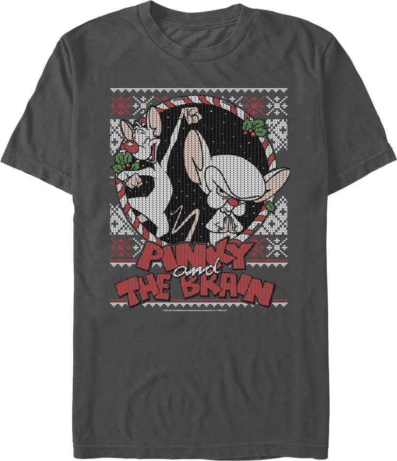 Pinky and The Brain Faux Ugly Christmas Sweater Animaniacs T-Shirt Hoodie, Sweatshirt | CiraTrend.com (Image 1)