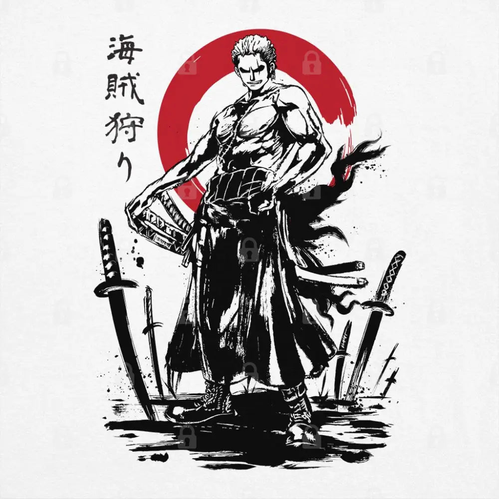 Pirate Hunter Swordsman Sumi-e T-Shirt Hoodie, Sweatshirt | CiraTrend.com (Image 1)