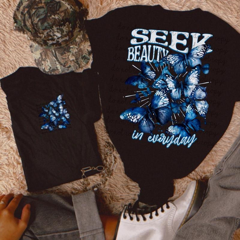 Seek Beauty w/ pocket DTF Transfers - THIS IS NOT A SHIRT Hoodie, Sweatshirt | CiraTrend.com