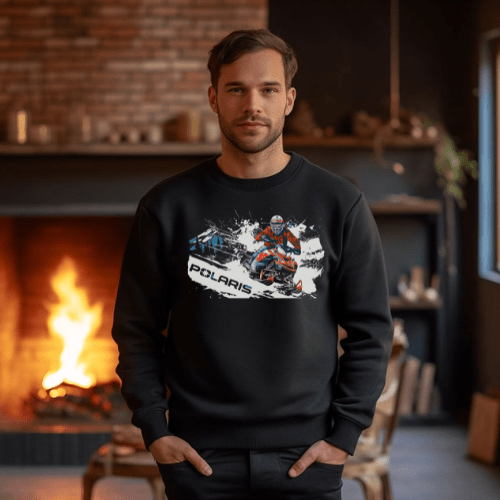 Polaris Adventure Snowmobile Long-Sleeve Tee Hoodie, Sweatshirt | CiraTrend.com (Image 2)