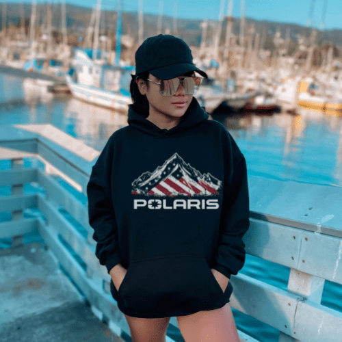 Polaris American Flag Red, White and Blue Hoodie T-Shirts, Sweatshirt | CiraTrend.com (Image 2)