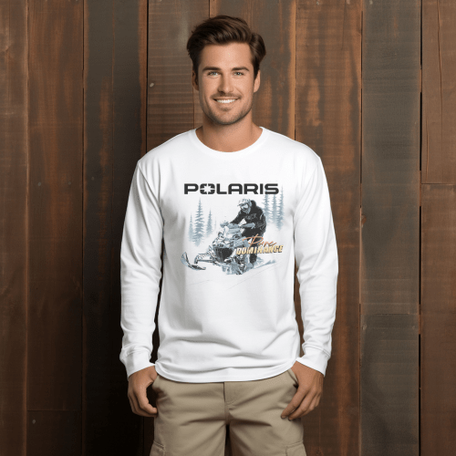 Polaris I'd Rather Be Snowmobiling Long Sleeve Tee Hoodie, Sweatshirt | CiraTrend.com (Image 2)