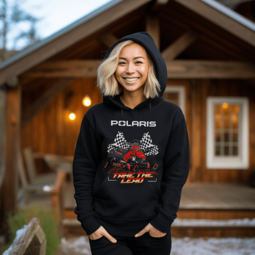 Polaris Indy Snowmobile Hoodie-Take the Lead T-Shirts, Sweatshirt | CiraTrend.com (Image 3)