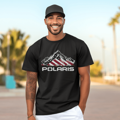 Polaris Men's Big and Tall American Flag T-Shirt Hoodie, Sweatshirt | CiraTrend.com (Image 2)