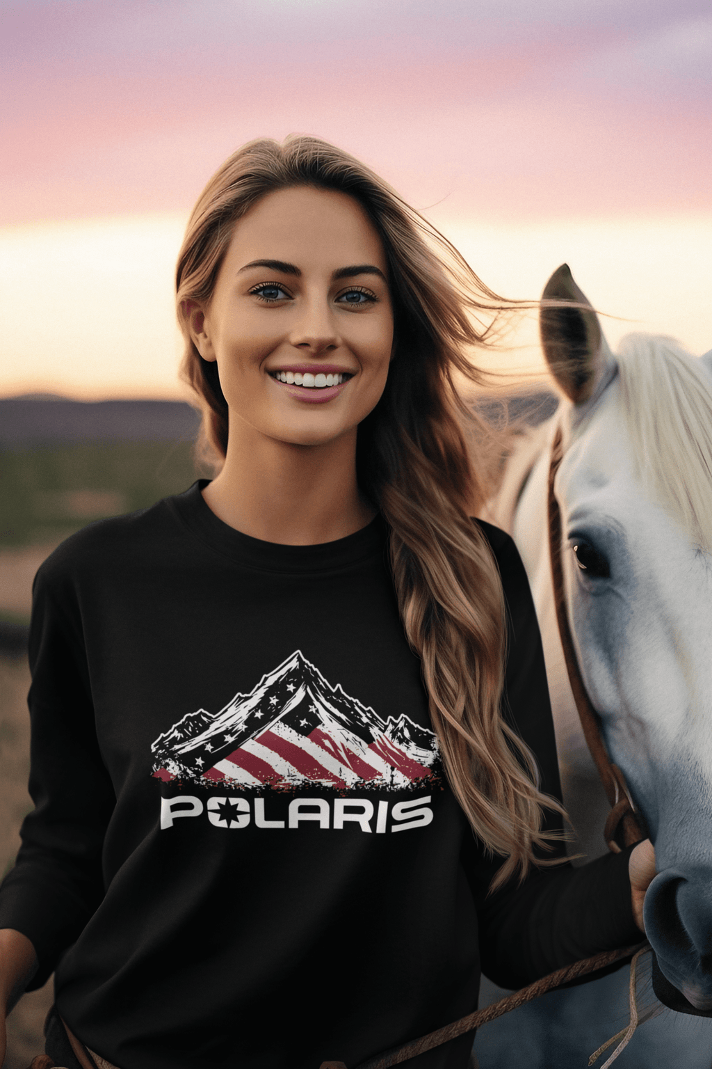 Polaris Patriotic Long-Sleeve Tee Shirt Hoodie, Sweatshirt | CiraTrend.com (Image 2)