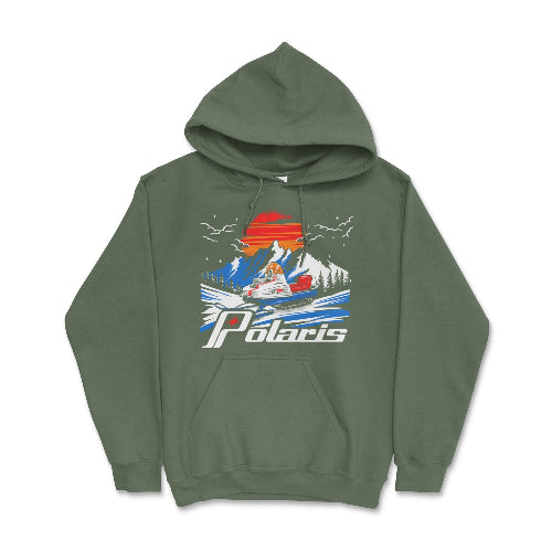 Polaris Retro 70's Snowmobile Hoodie T-Shirts, Sweatshirt | CiraTrend.com (Image 1)