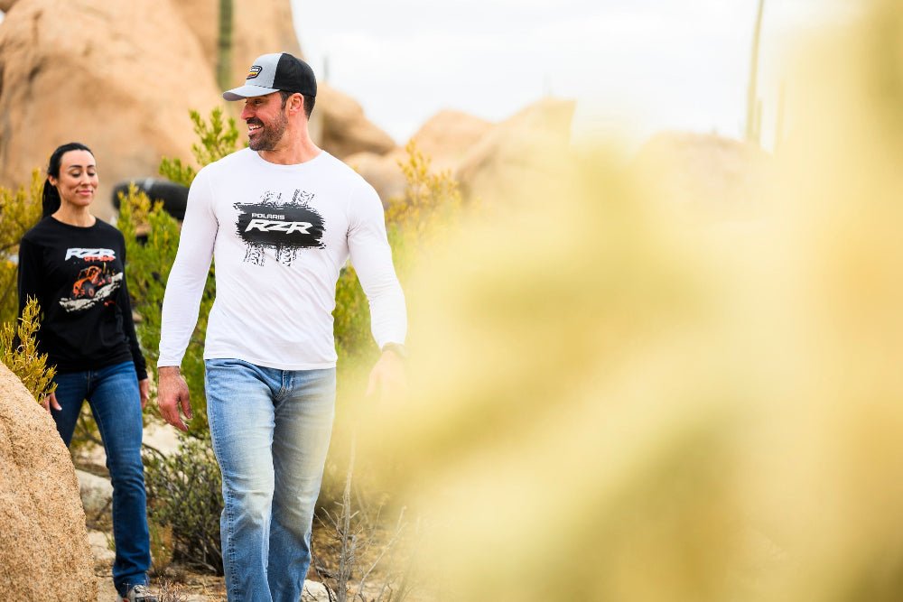 Polaris RZR White Long Sleeve Tee: Adventure-Ready Gear Hoodie, Sweatshirt | CiraTrend.com (Image 4)