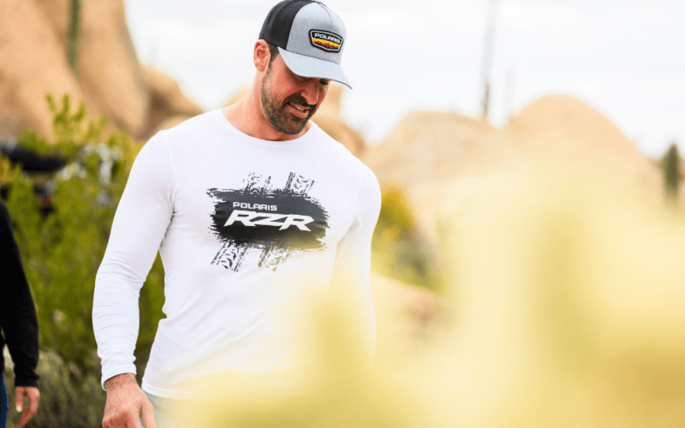 Polaris RZR White Long Sleeve Tee: Adventure-Ready Gear Hoodie, Sweatshirt | CiraTrend.com (Image 3)