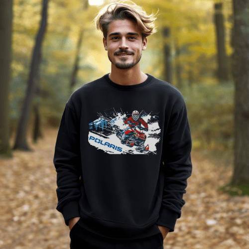 Polaris Snow Trail Rider Sweatshirt - Snowmobile Apparel T-Shirts, Hoodie | CiraTrend.com (Image 2)