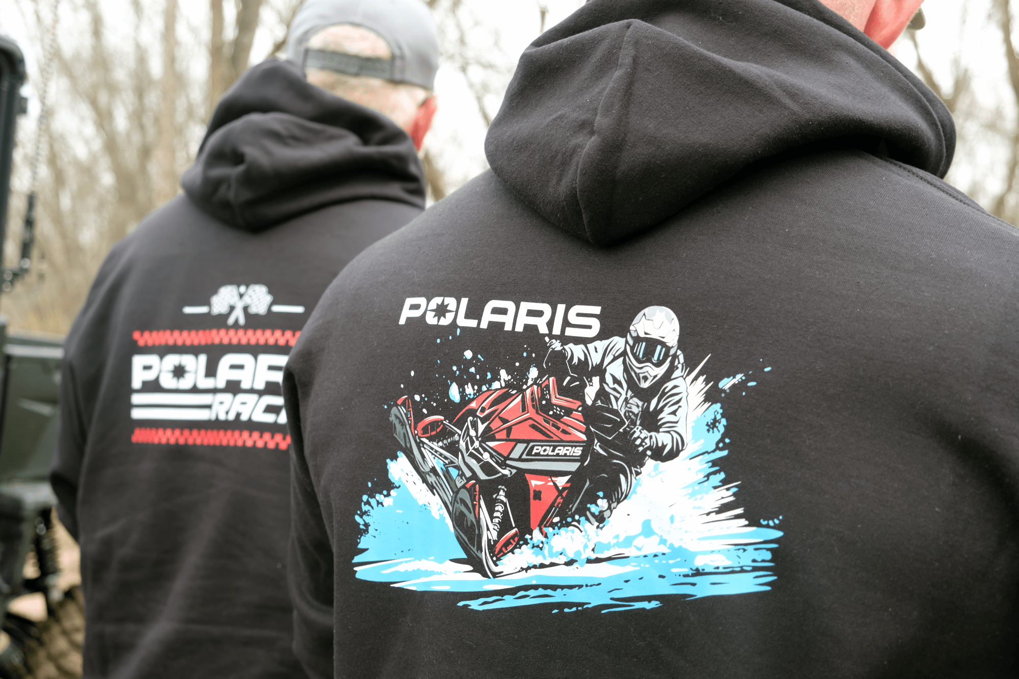 Polaris Snowmobile Black Zip-Up Hoodie T-Shirts, Sweatshirt | CiraTrend.com (Image 2)